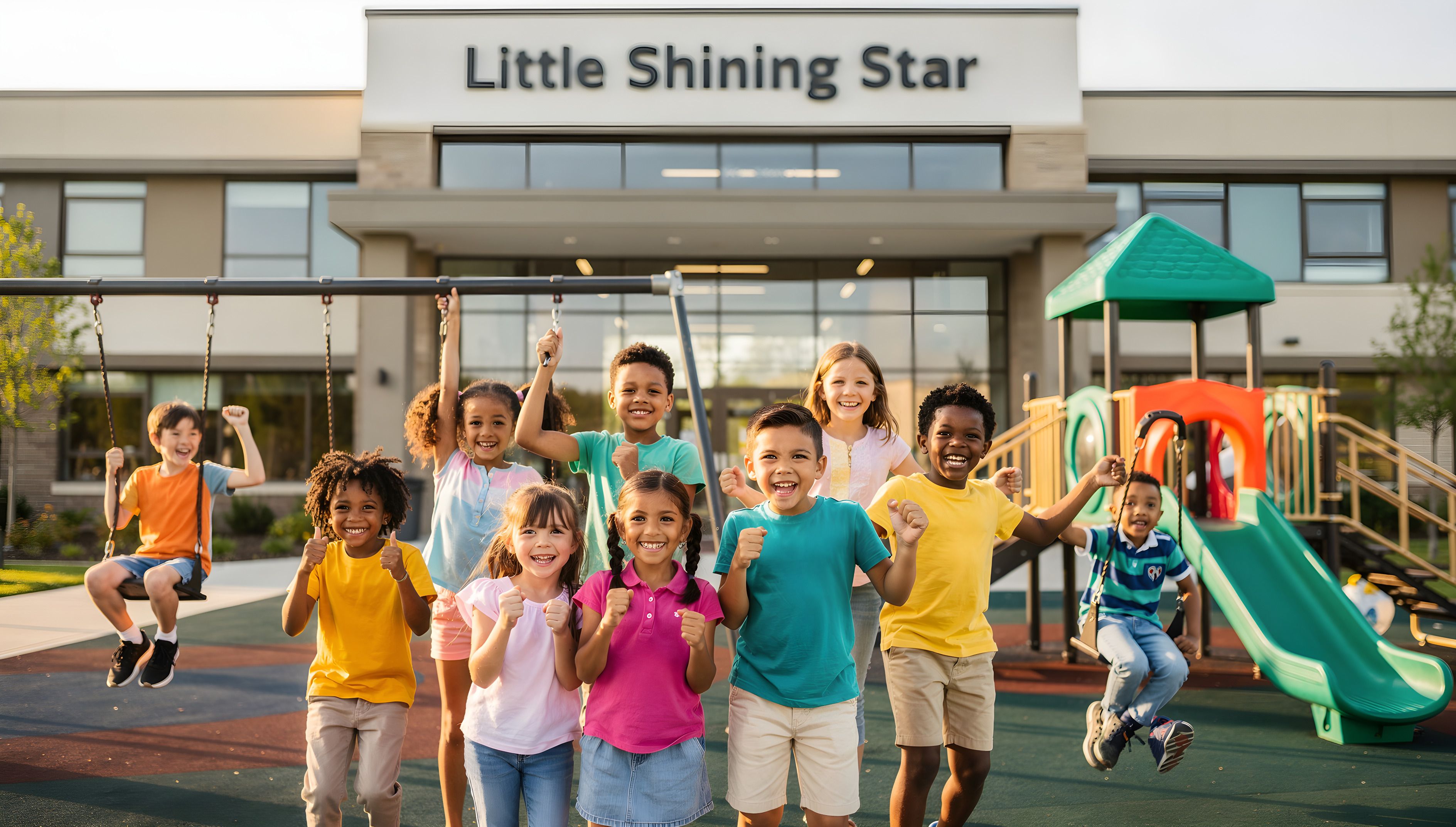 Little Shining Start school — children playing in the playground